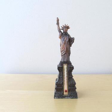 vintage statue of liberty new york city souvenir statuette thermometer 