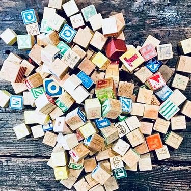 Lot of Wooden Letter Blocks | ABC Blocks | Name Blocks | Vintage Wood Blocks | Alphabet Blocks | Kids Wood Blocks Fisher Price 