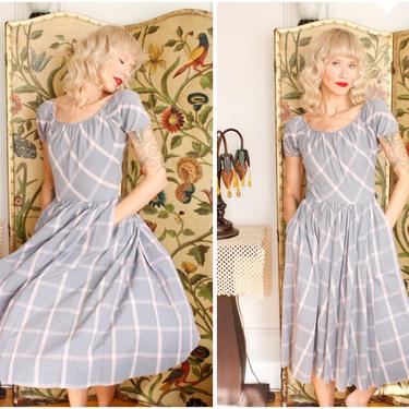 1950s Dress // Iconic & Rare Claire McCardell Window Pane Plaid Dress // vintage 50s dress 