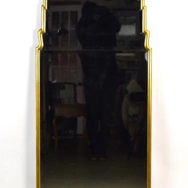 Vintage Queen Anne style Gilt Wood Beveled Glass Waterfall Edge Wall Mirror 