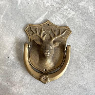 Vintage Brass Deer Head Door Knocker  | Vintage Brass Stag/Buck | MCM | Mid Century Modern 