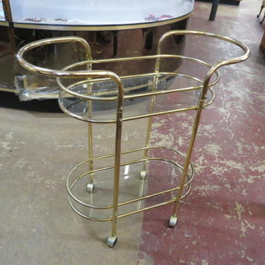 Vintage Mid century modern brass 2 tier bar cart