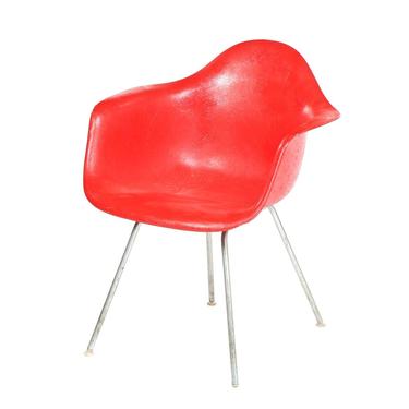 Eames Style Fiberglass Chair Mid Century Modern Metal Frame 