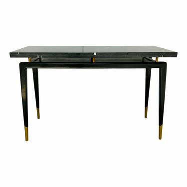 Theodore Alexander Modern Black Marble Carlo Console Table