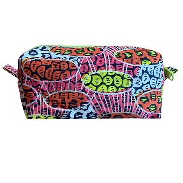 Stitch-Ed Together Pagne Pochette (Pink-Lime-Blue Silvery Pebbles)