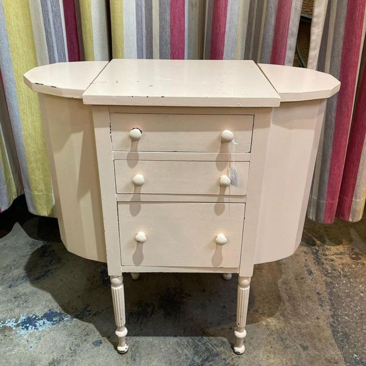 Martha Washington sewing cabinet with needles and thread! $27.5” x 14.5” x 29” Almost a pink color. 