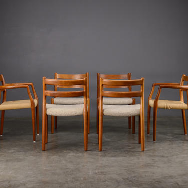 Set of 6 Moller Model 84 Dining Chairs Teak Mid Century Danish Modern 