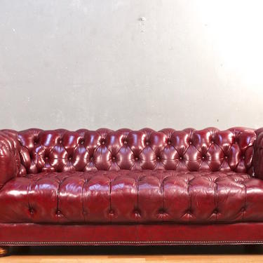 Emerson Leather Burgundy Chesterfield Sofa – ONLINE ONLY