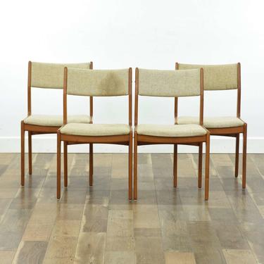Set Of 4 Danish Modern Teak Dining Chairs