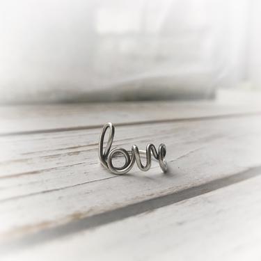 Love Ring in Sterling Silver - Love Script Ring - Valentine’s Day Gift For Her - Love is All You Need - Empowering Message Ring - Love 