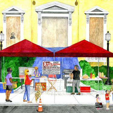 Earl's First Amendment Grill at Lafayette Square, 8"x10" matted print