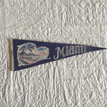 Vintage Felt Miami Florida Pennant 5.5x17 