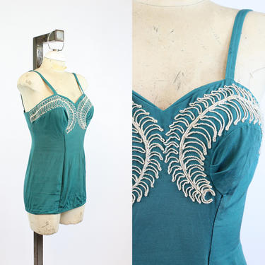 1950s Rose Marie Reid one piece small medium | soutache embroidered swimsuit | new in 