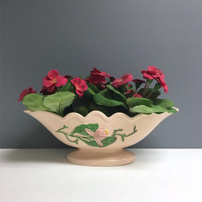 Hull Art Pottery magnolia console bowl  - 1940s vintage pottery 