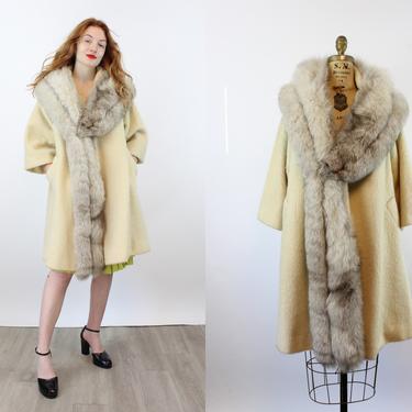 1960s 1963 documented LILLI ANN fox fur mohair coat small medium | new fall 