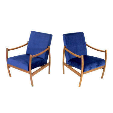 Pair Of Swedish Mid Century Lounge Chairs 