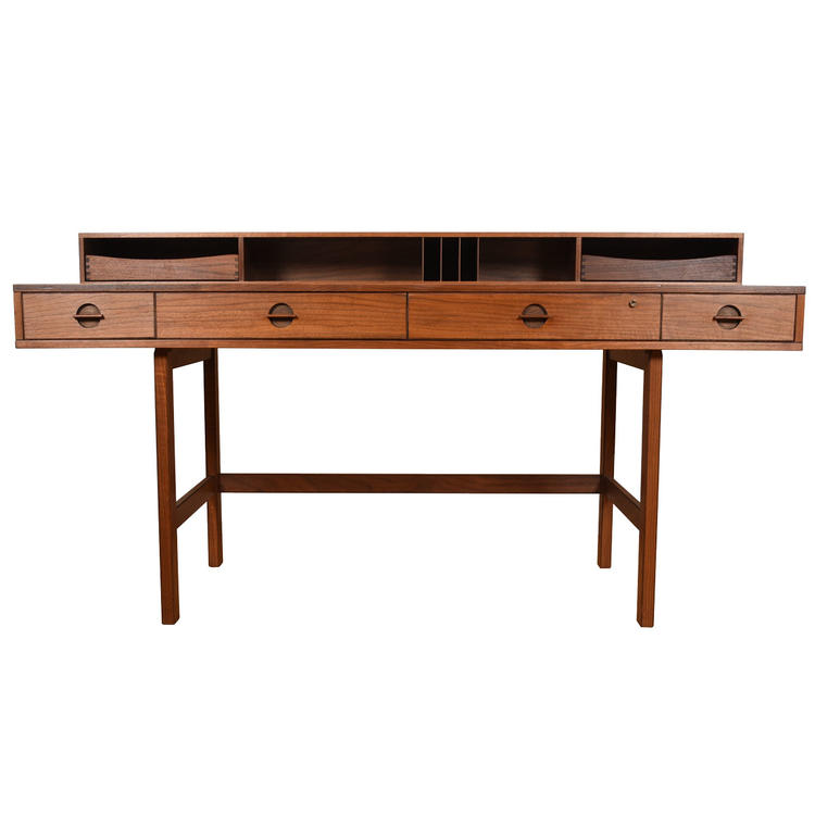 Lovig Walnut &#8216;Flip-Top&#8217; Danish Modern Expanding Partner&#8217;s Desk