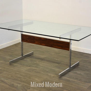 Rosewood &amp; Chrome Dining Table 