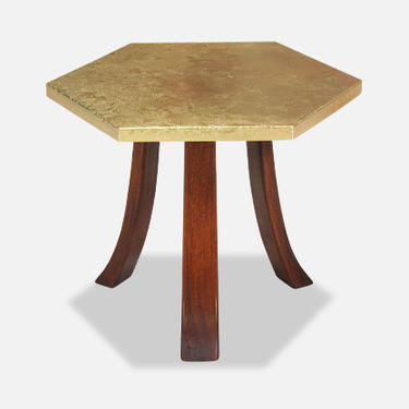 Harvey Probber Hexagonal Brass Top Side Table