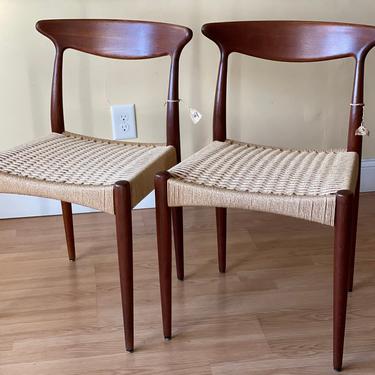 ONE chair, Arne Hovmand Olsen for Mogens Kold, Teak and Cord Dining Chair, side chair, desk chair (six possible) 