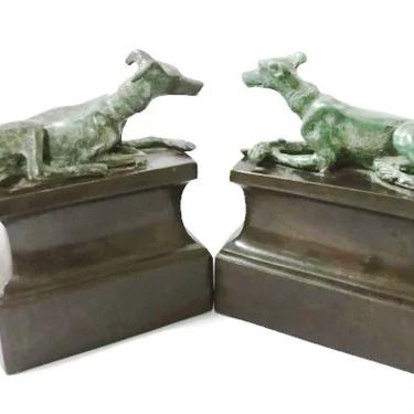 Vintage Maitland Smith Whippet Bookends 