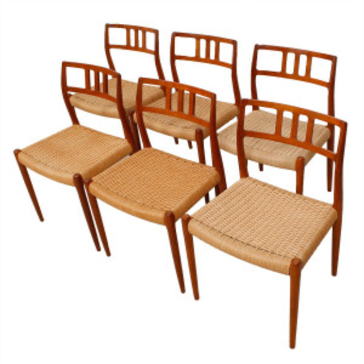 Set of 6 Danish Modern Teak Niels Moller #79 Dining Chairs