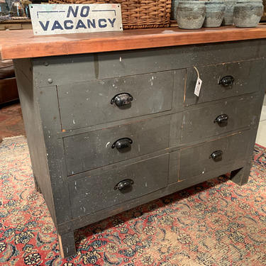 Vintage 6-drawer workbench, 4' w x 22.75" d x 32.5" t, $395.