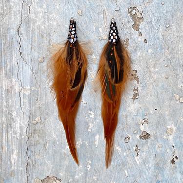 Rooster Feather Earrings, Festival Earrings 