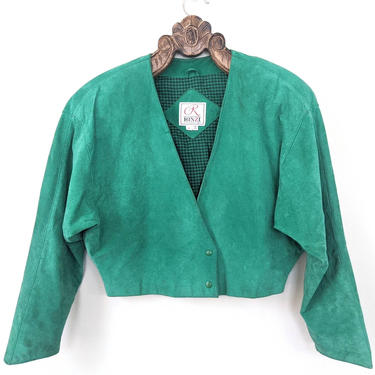 Vintage 80's Green Suede Jacket by BTvintageclothes