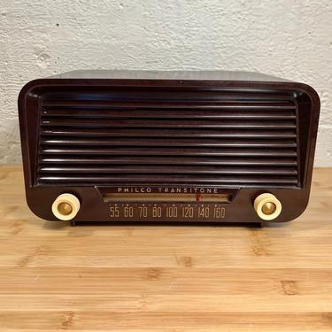 1950 Philco AM Tube Radio Mid Century Modern, Elec Restored 50-520 