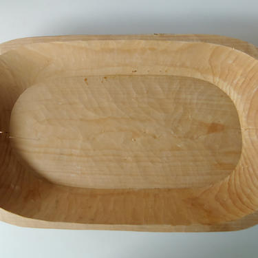Vintage Hand Carved Wood Dough Bowl 