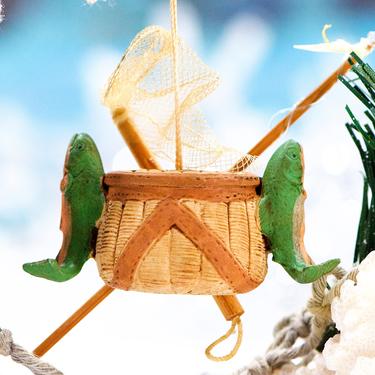 VINTAGE: Resin and Wood Fishing Basket Ornament - Fishing - Fishing - Under the Sea - SKU 30-410-00031267 