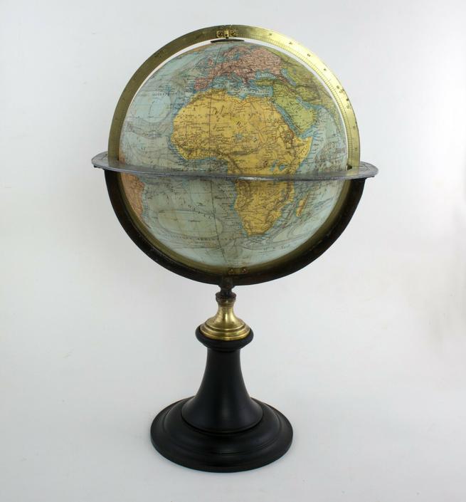 1870 Delamarche French antique terrestrial globe 10 " Andriveau-Goujon editeur