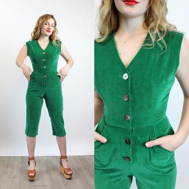 1950s SABA of CALIIFORNIA green jumpsuit xs | new winter 