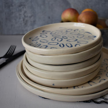 Pottery plate, handmade ceramic plate, ready to ship 