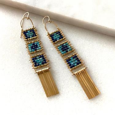 Demimonde Nordic Blue  Tapestry Earrings