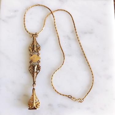 Antique Gold Filled Chatelaine Necklace 
