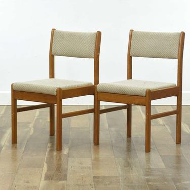 Pair Of Danish Modern Teak Dining Chairs