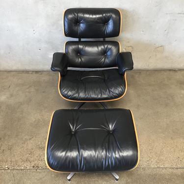 Herman Miller Leather Lounge Chair &amp; Ottoman