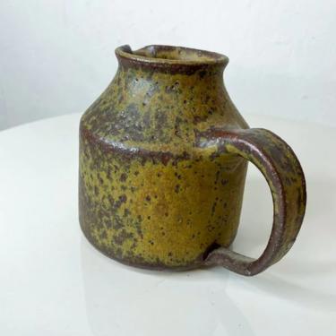 Innovative Glazed Ceramic Muted Yellow Studio Pottery Jug style Doyle Lane 1960s 