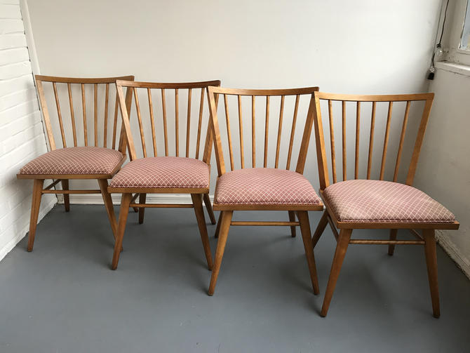 Set Of Four 4 Mid Century Modern Dining Chairs By Conant Ball By