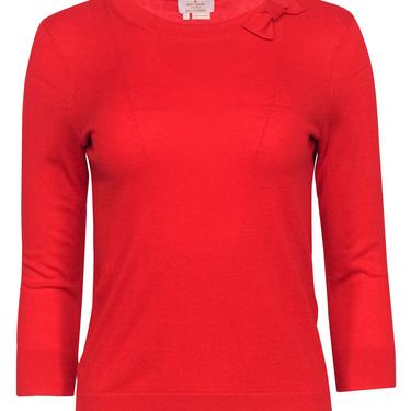 Kate Spade - Red Knit Sweater w/ Bow Sz S