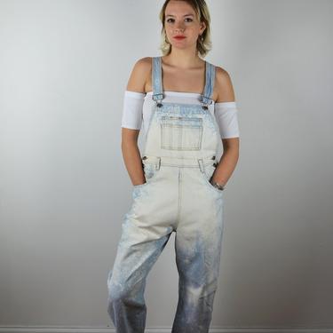 Vintage 80s 90s Denim Acid Wash Overalls Jumpsuit Jean /  1980s 1990s Relaxed Oversized / Mom Jeans / Small Medium Large / Punk Streetwear 