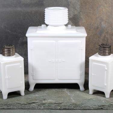 Milk Glass Ice Box Canister with Salt &amp; Pepper Shakers - Milk Glass Shakers - GE Ice Box Shakers with Sugar Canister | FREE SHIPPING 