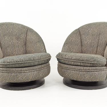 Milo Baughman Mid Century Swivel Rocking Lounge Chairs - A Pair - mcm 