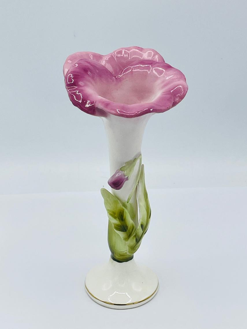 Vintage Lefton's Rose Bud Vase - Japan KW1548 Pink- 6