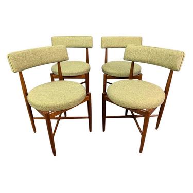 Vintage British Mid Century Modern Dining Chairs by G Plan Attributed to Kofod Larsen. Set of Four. 