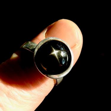 Sterling Black Star Sapphire Ring 