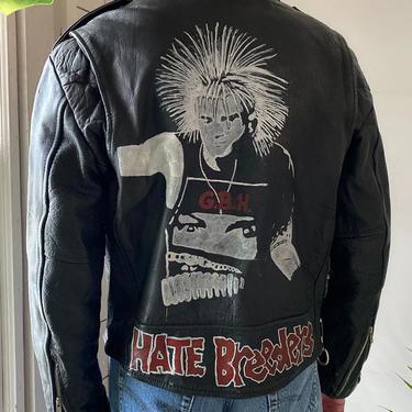 Custom Painted &amp; Studded Punk Jacket