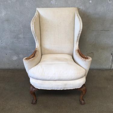 Vintage Ball and Claw Wingback Chair